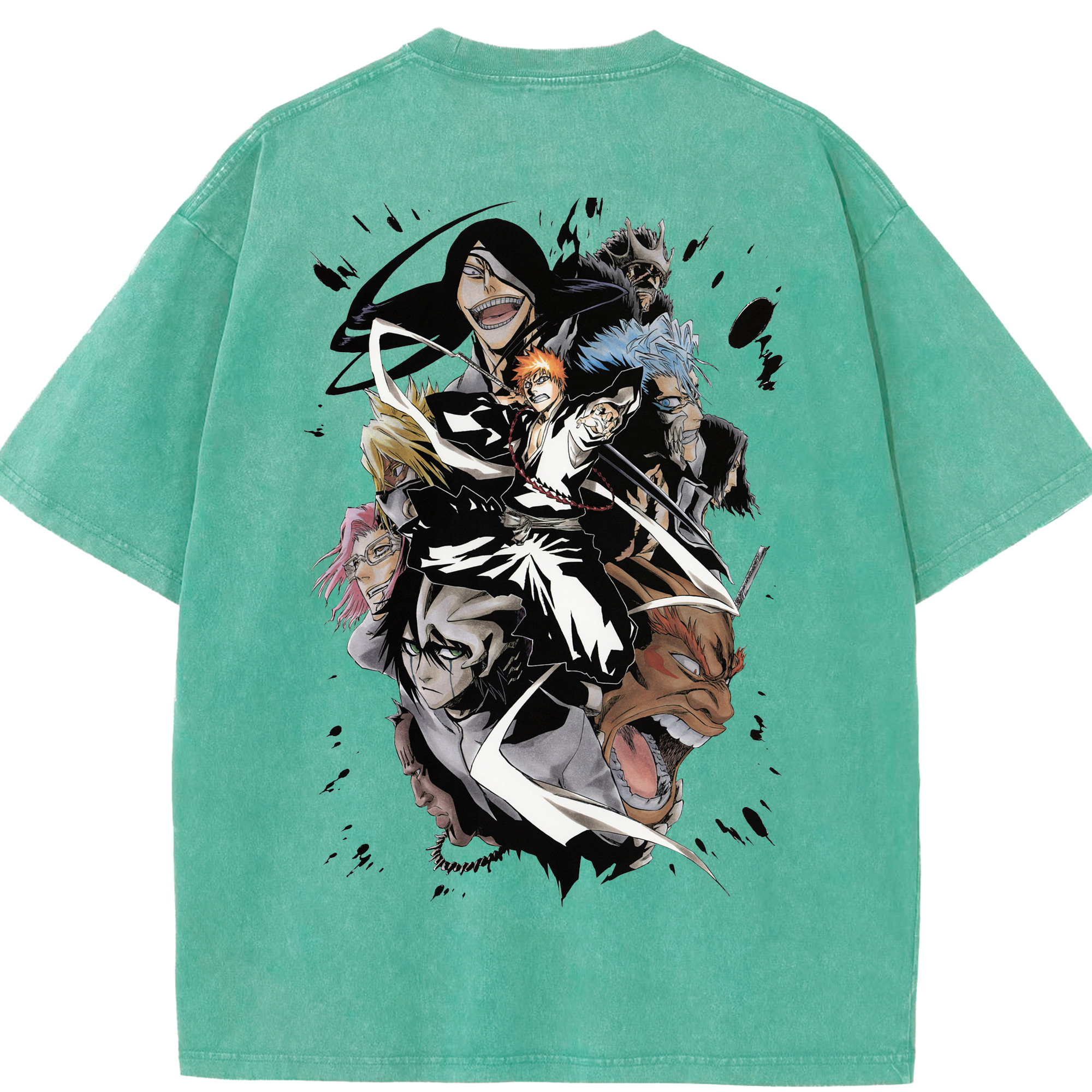 （画像用） ブリーチ 黒崎一護（くろさき いちご）BLEACH Kurosaki Ichigo 綿100% ヴィンテージ風 半袖Tシャツ（背面プリント）